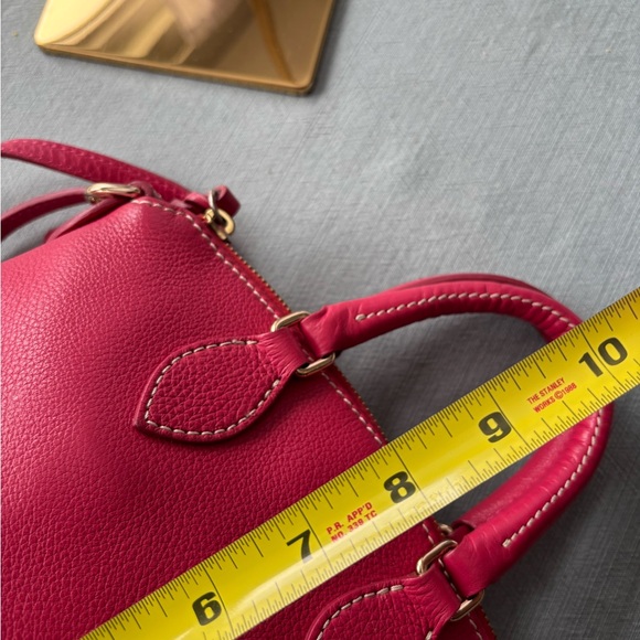 Dooney & Bourke Raspberry Hot Pink Leather Small Crossbody Satchel strap - Picture 15 of 16